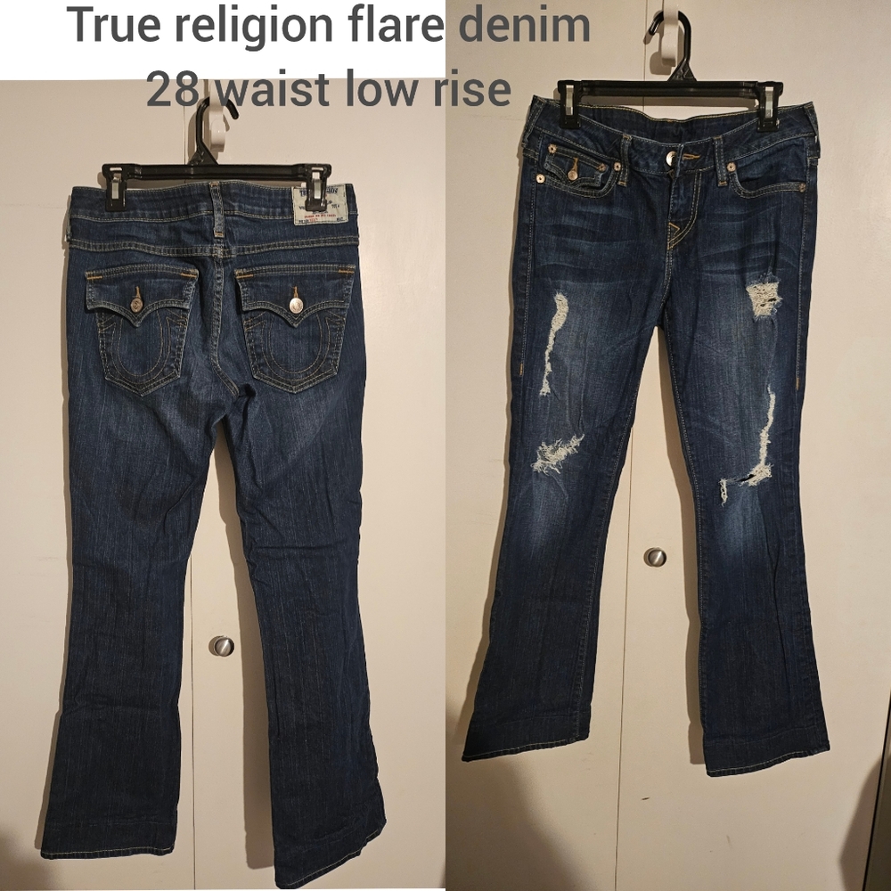 True religion low rise flared jeans